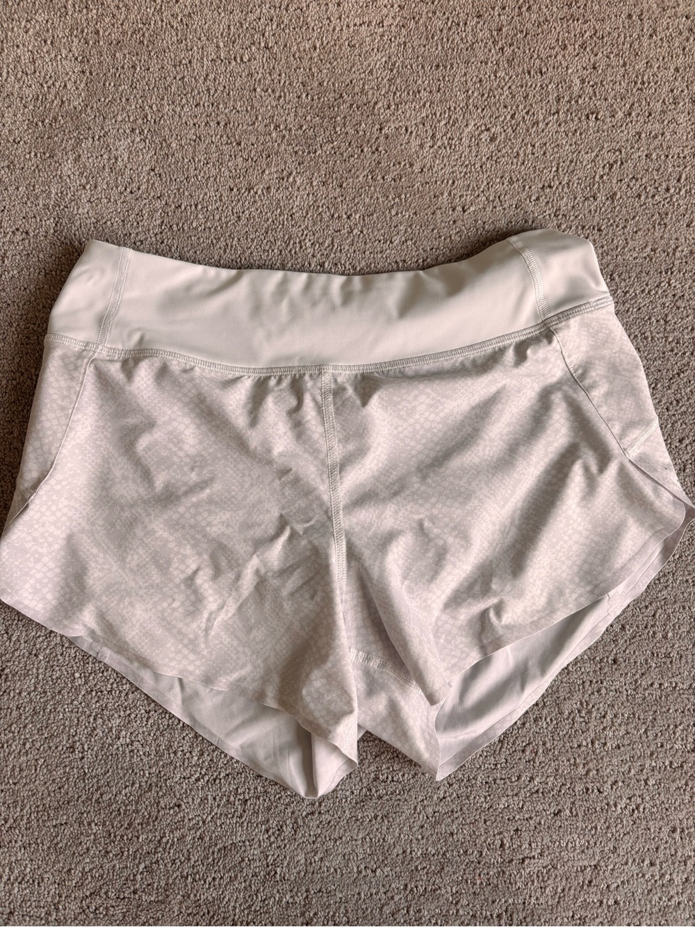 Athleta White and Light Grey Run With It 3" Shorts
